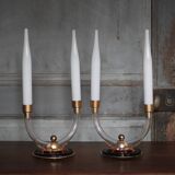 Pair of art deco lamps, pair of art deco candlesticks, table lamps, decoration