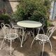 Garden furniture wrought iron 50s germany white and formica