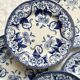 6 dessert plates in iron earth Flora, Creil and Montereau late nineteenth