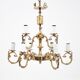Brass chandelier, Poland, 1950s