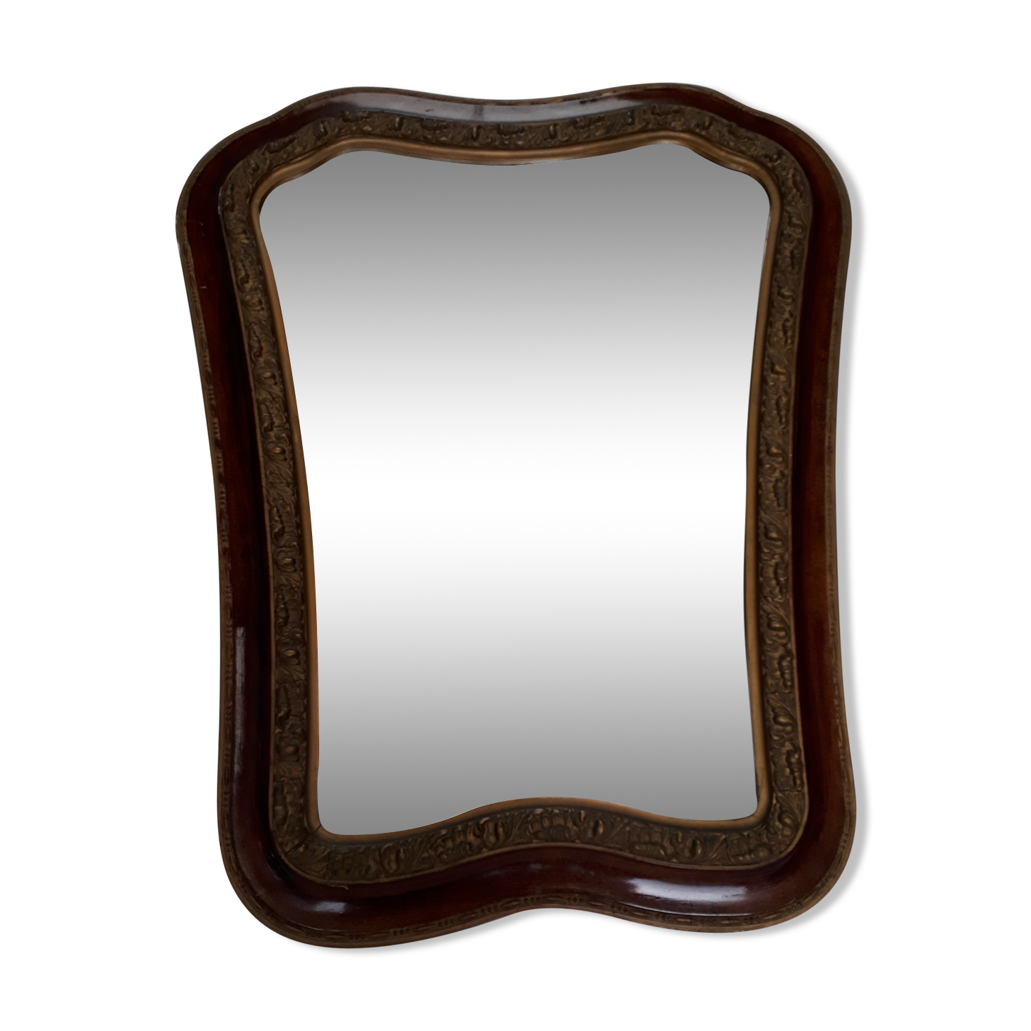 Miroir gravé vintage 1920 - 52x67cm