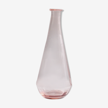 Handcrafted pink glass soliflore vase