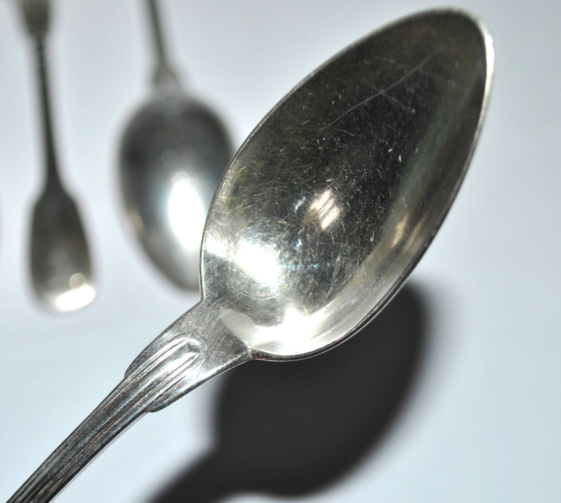 Set of 6 CHRISTOFLE Chinon coffee spoons, 14cm filet model