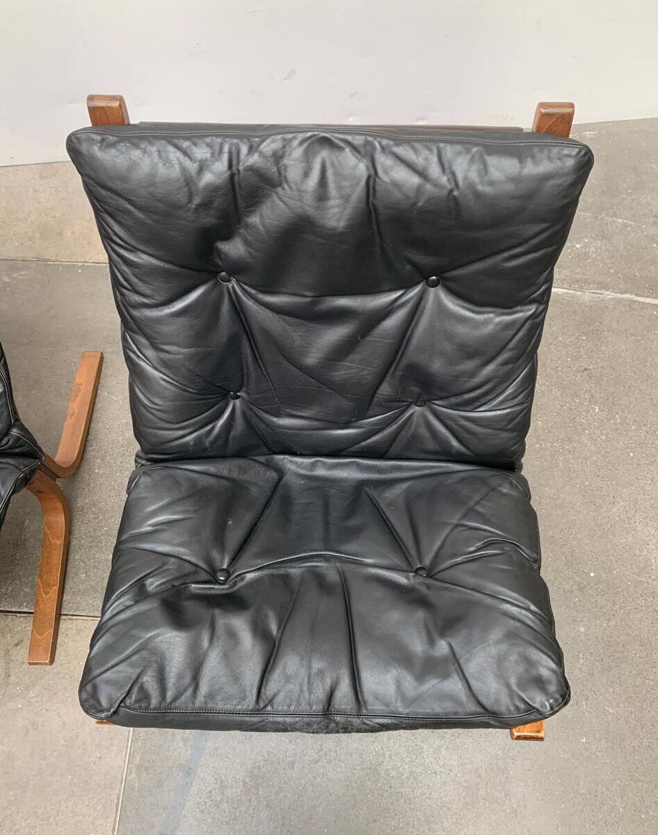 Set of 3 Norwegian Mi-Century Style Siesta Lounge Chairs and Glass Side Table by Ingmar Relling for Westnofa