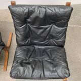 Set of 3 Norwegian Mi-Century Style Siesta Lounge Chairs and Glass Side Table by Ingmar Relling for Westnofa