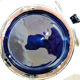 Klein blue terracotta pot set with silver metal