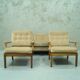 Scandinavian teak & velvet living room set, 1960s