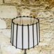 Vintage Floor Lamp Turned Wood, Bamboo Rattan Circa 1950s