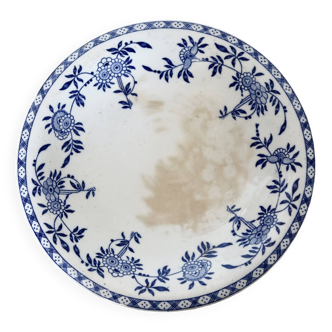 Antique patinated pedestal dish - Rare Dresden porcelain