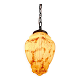 Art Deco marbled opaline pendant light, 1920s-30s