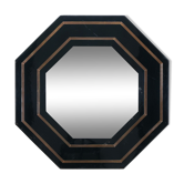 Jean-Claude Mahey lacquer and brass mirror, circa 1970