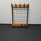 Coatrack mural vintage en teck et métal