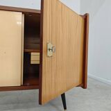 4-door sideboard in light beige and German wood from the 60s