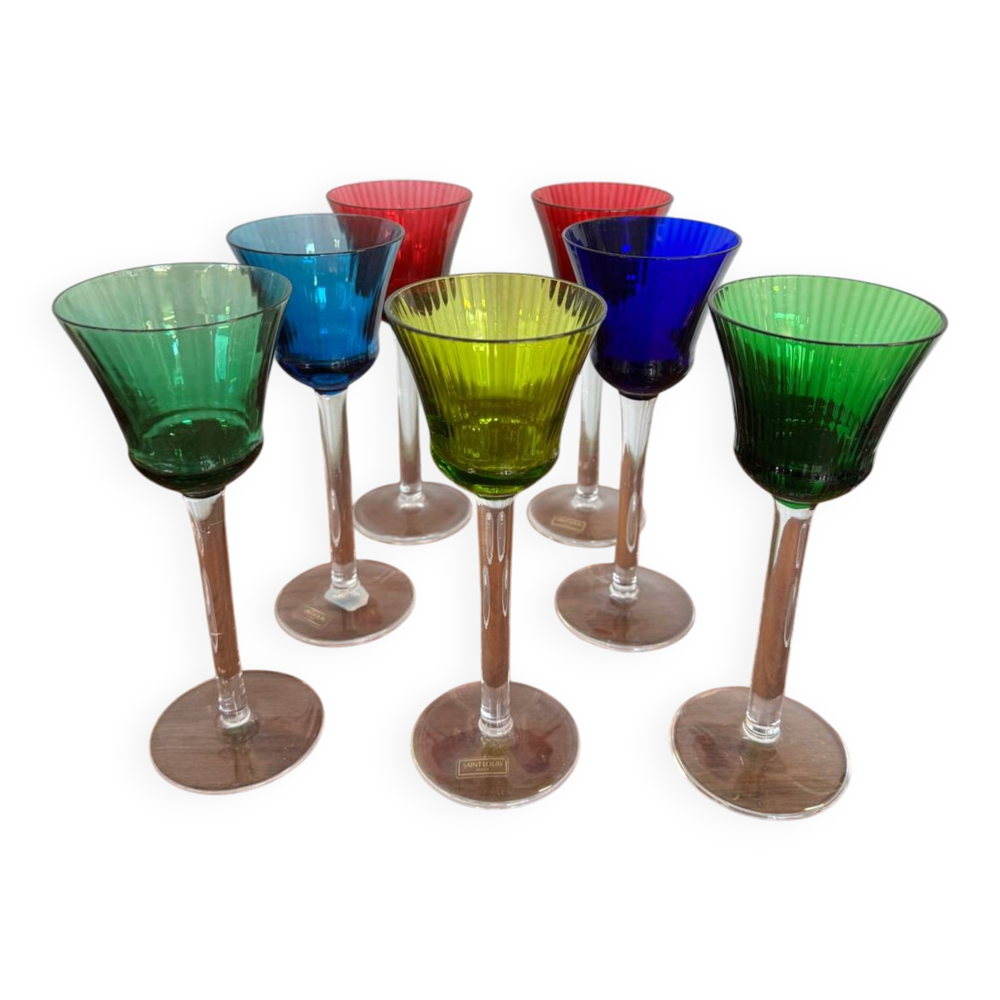 Saint Louis Crystal Colored Wine Glasses