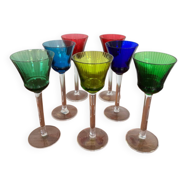 Verres à vin colorés en cristal Saint Louis