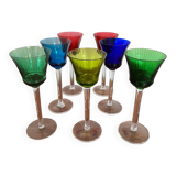 Saint Louis Crystal Colored Wine Glasses