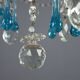 Pair of antique chandeliers in burnished iron and glass, 6 lights, Italy, 19th century.