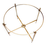 Coffee table brass and round glass design 1960