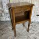 Antique nightstand louis xv style wood drawer + vintage case #e2