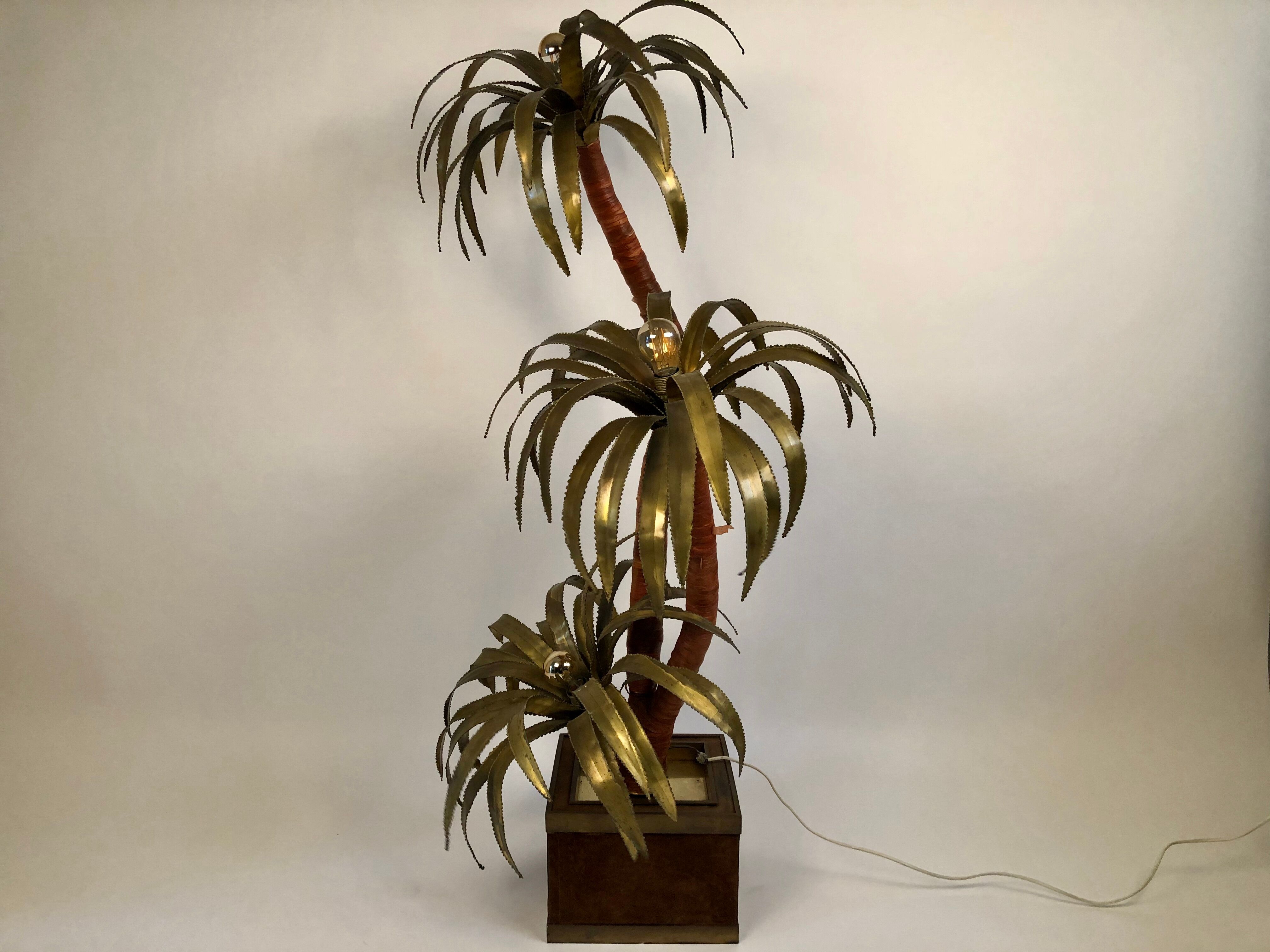 Palmtree brass lamp