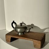 Small teapot, pewter coffee pot flattened oval shape