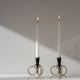 Mid-century modern metal candlestick holders by Gunnar Ander for Ystad Metal, Sweden, set of 2