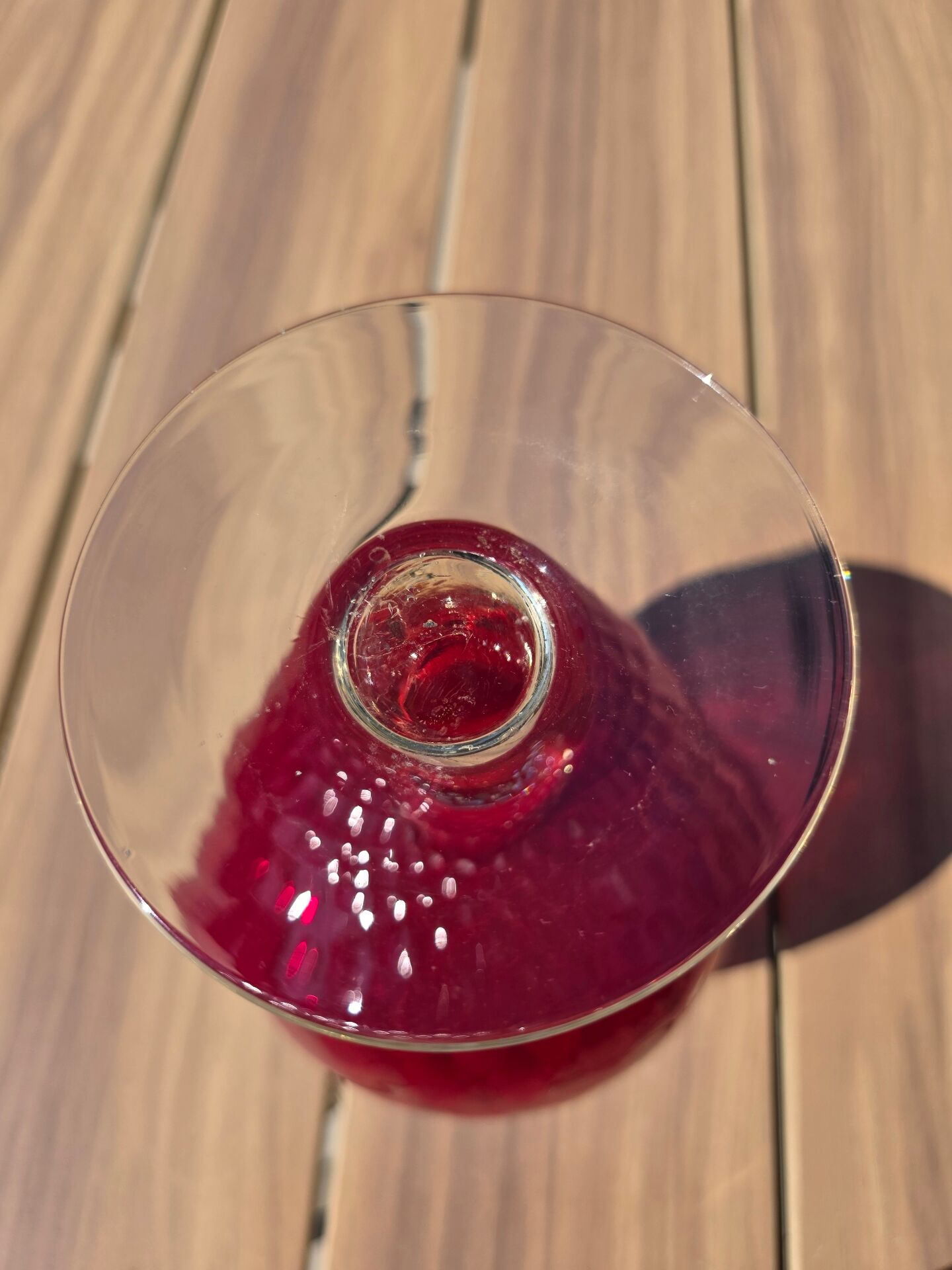 Grand verre géant 26 cm Empoli rouge rubis verre soufflé