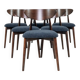 Chaises de salle à manger bouclé bleu marine lot de 6