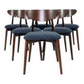Chaises de salle à manger bouclé bleu marine lot de 6