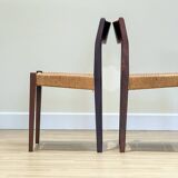 Danish chairs in teak and paper cord by Poul Volther (1960)