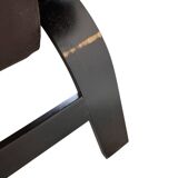 Vintage brown leather two-seater sofa/chaise longue