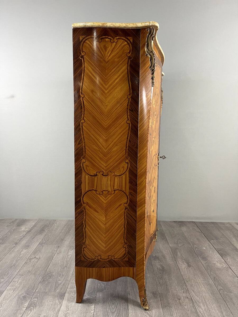 Marquetry wardrobe in Louis XV style, 20th century
