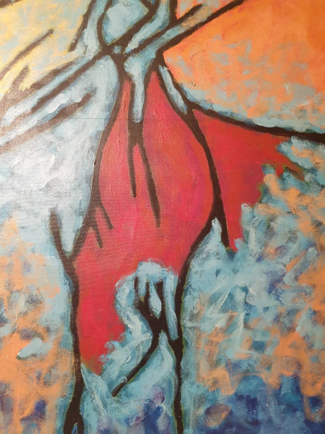 Large abstract painting Sons of light Raymond Loton