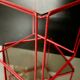Metal wire and glass cube bedside tables