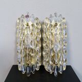 Appliques murales en cristal en forme de goutte moderne du milieu du siècle Orrefors par Carl Fagerlund