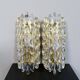 Modern mid-century crystal wall sconces in the shape of a drop by Orrefors by Carl Fagerlund.