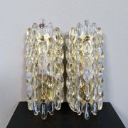 Modern mid-century crystal wall sconces in the shape of a drop by Orrefors by Carl Fagerlund.