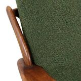 Mid century teak De Ster fauteuil 'Holtet' nieuwe bekleding