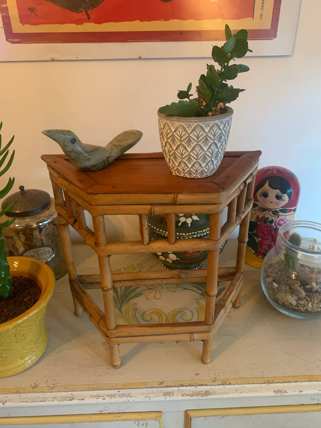 Petit étagère bambou vintage