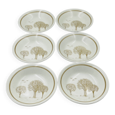 Lot 6 Deep Plates Churchill Homespun Trees