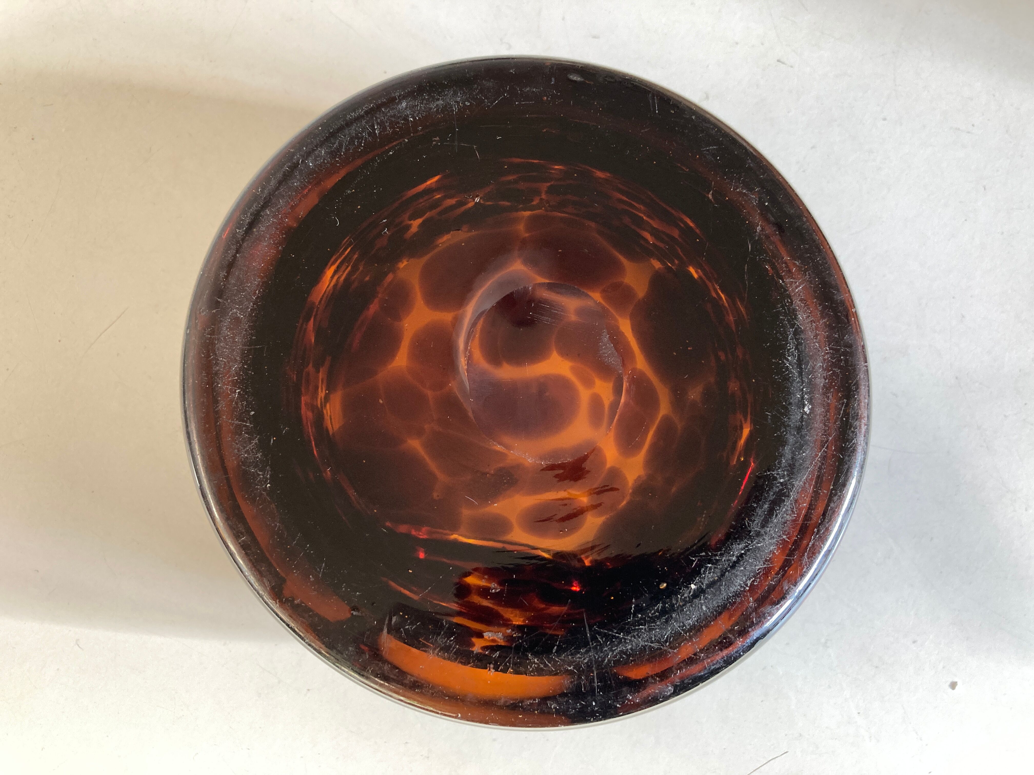 Empty glass pocket blown tortoiseshell 1970 XL