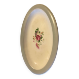 Small vintage oval plate in opal porcelain from Salins