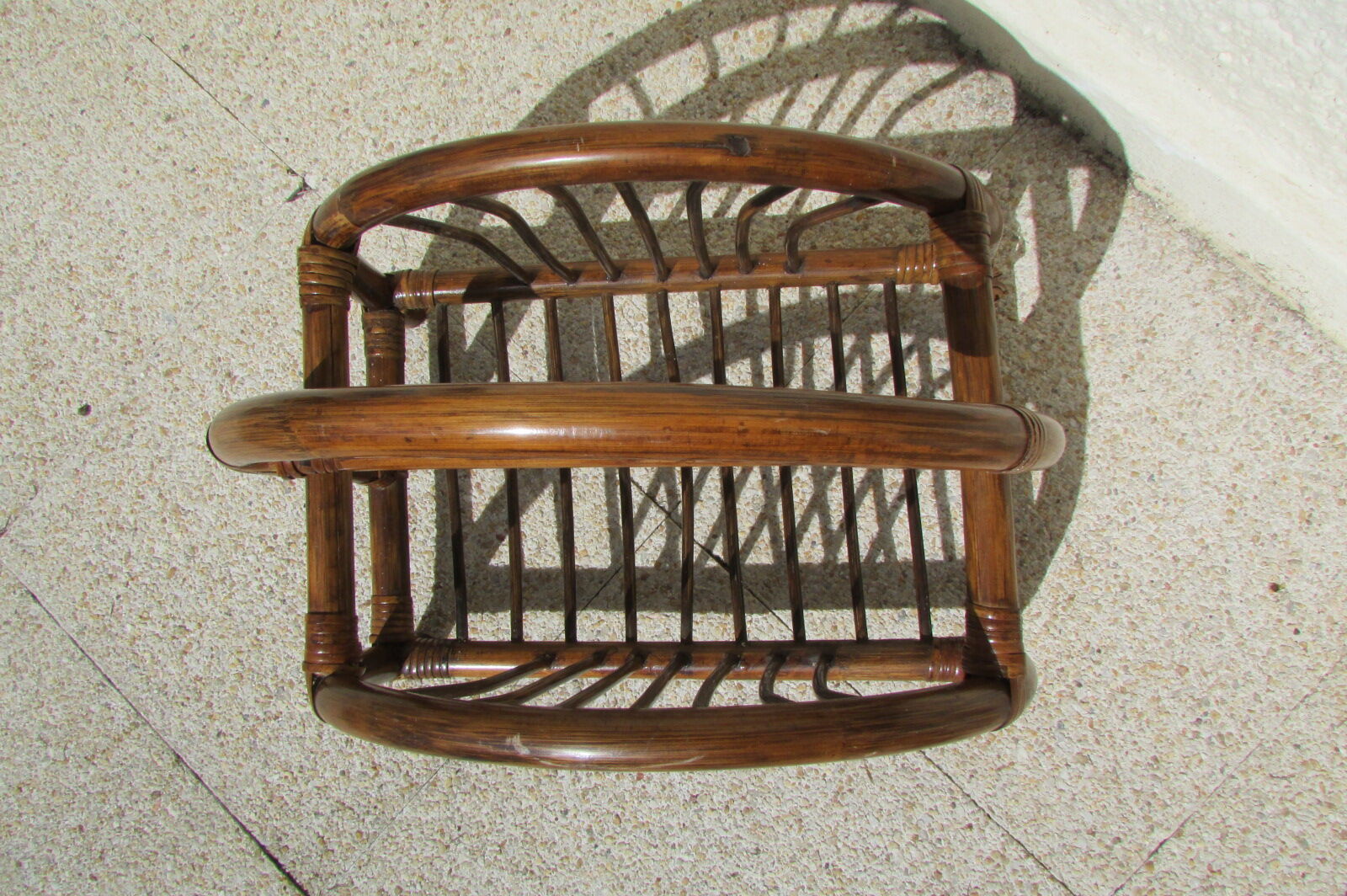 Rattan magazine holder, bamboo and wicker