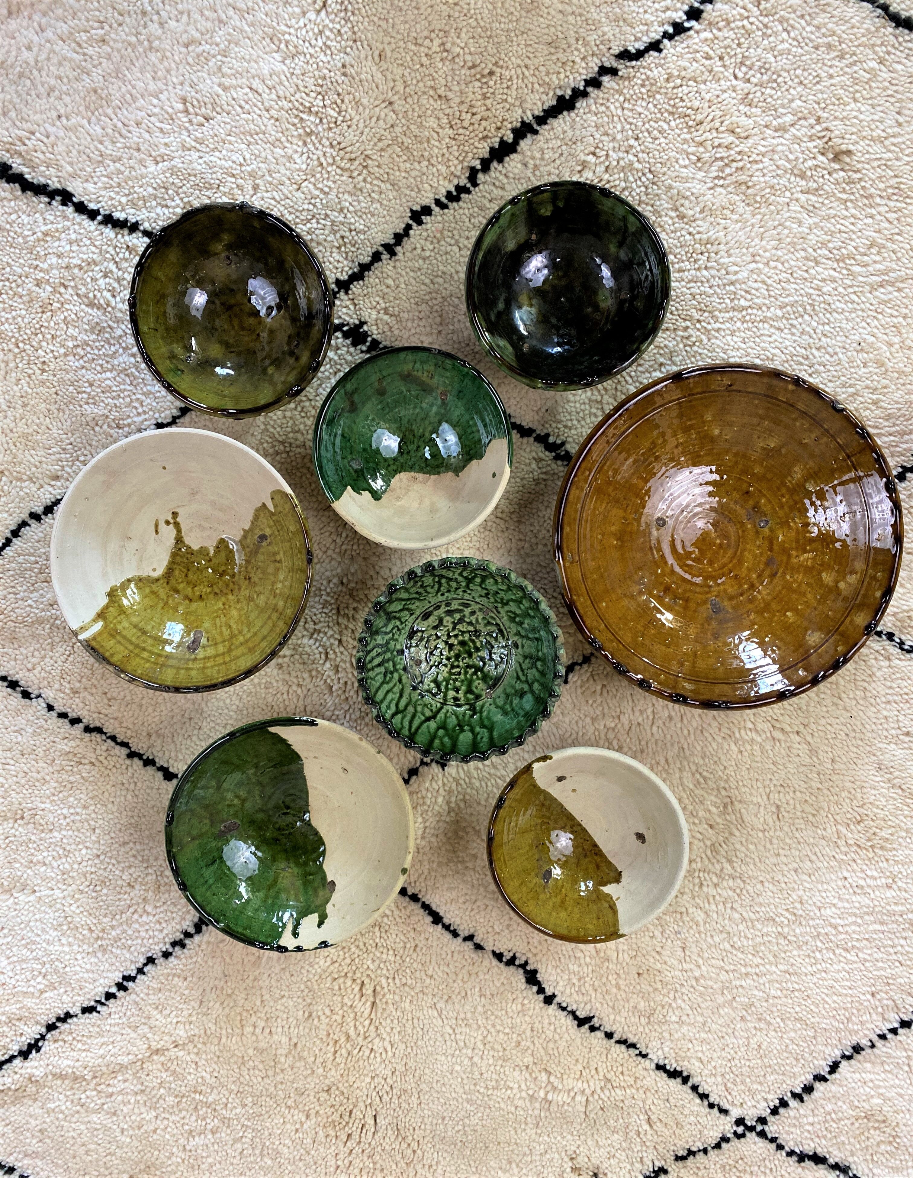 Two-tone enamelled terracotta bowl