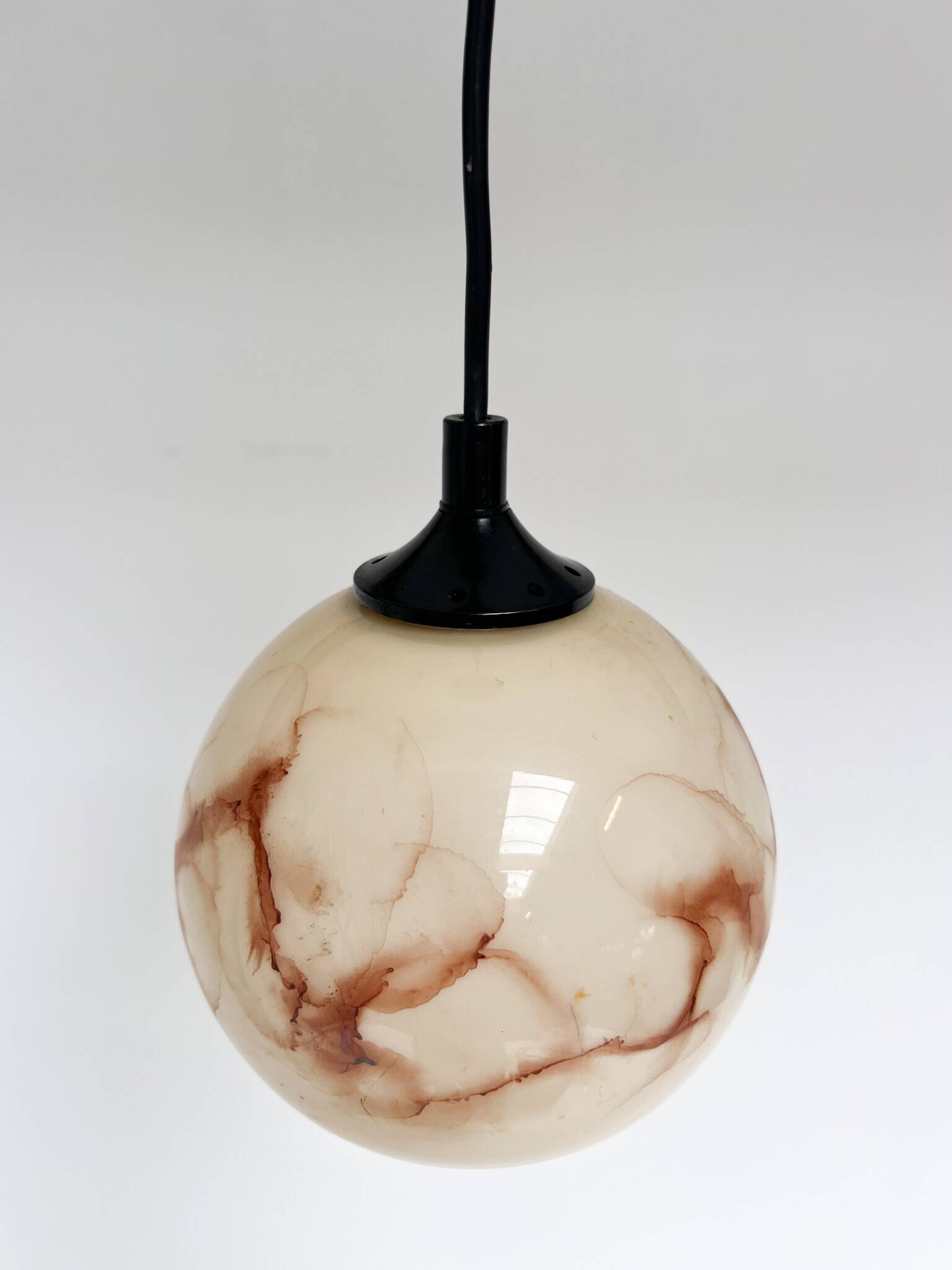 Round vintage ceiling lamp with marble pattern, 1960s
