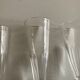 Set of 5 19th glass champagne flutes with flat slices cut