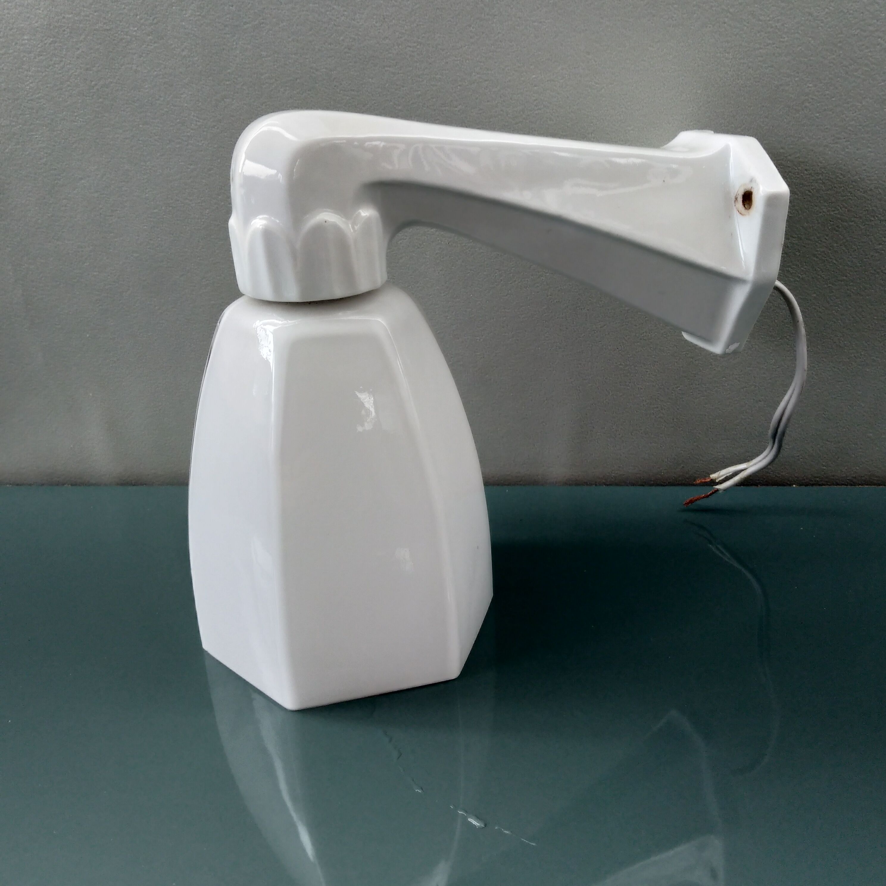 Art Deco white porcelain wall lamp