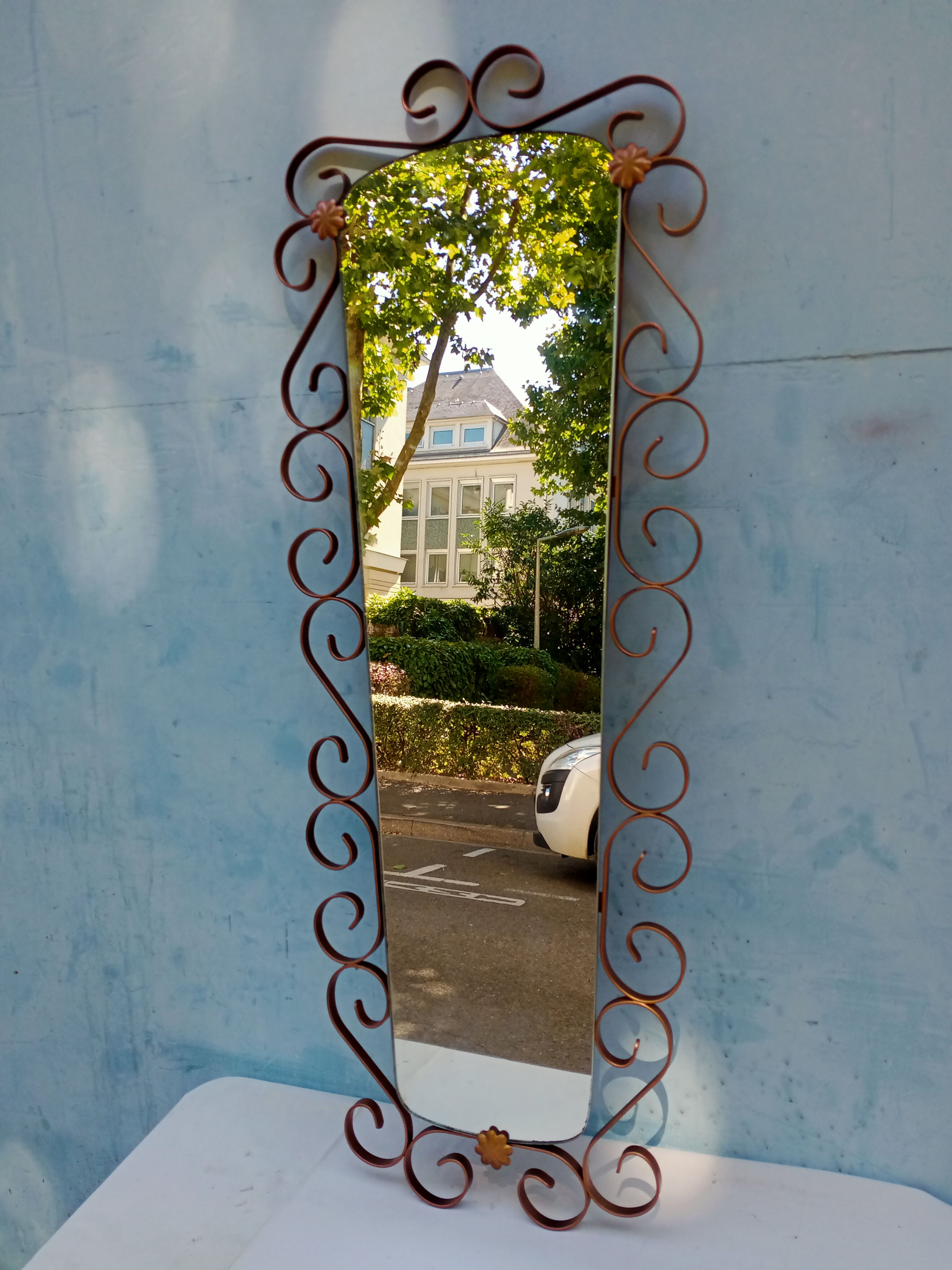 Wrought iron mirror 1960 117x46cm