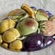 Candy dish (or sugar bowl) barbotine old fruit basket
