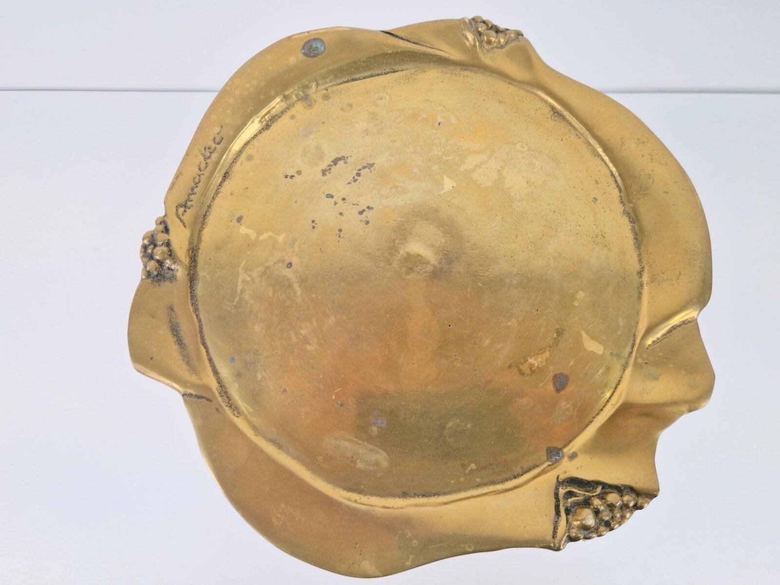 Brutalist Brass Amadeo Petit-Four Dish by Kurt Jesch for Fratelli Tonini, 1970s